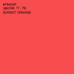 #F84D4F - Sunset Orange Color Image